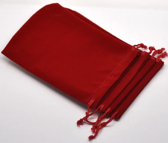 DoreenBeads бархат сумки Прямоугольник Красный 15 см x 10 см(5 7/" x3 7/8"), 2 шт