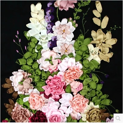 DIY needlework cross stitch kits sets handmade needlework 3D ribbon embroidery flowers patterns rose Cross-Stitching paintings cross stitch kit