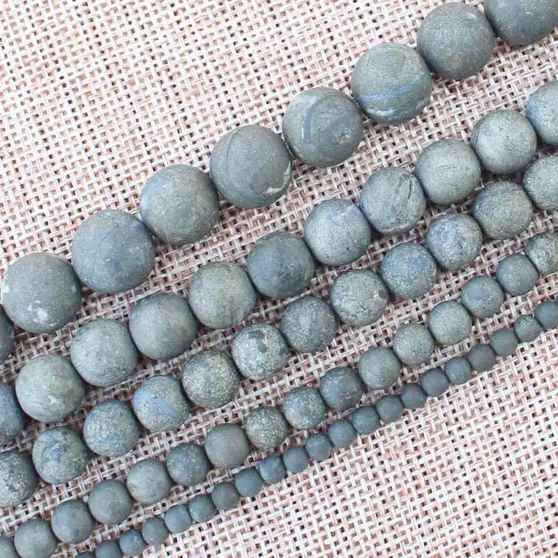 

Frost Natural Pyrite Round beads 4-12mm 15inch ,BeadsFor DIY Jewelry Making !We provide mixed wholesale for all items!