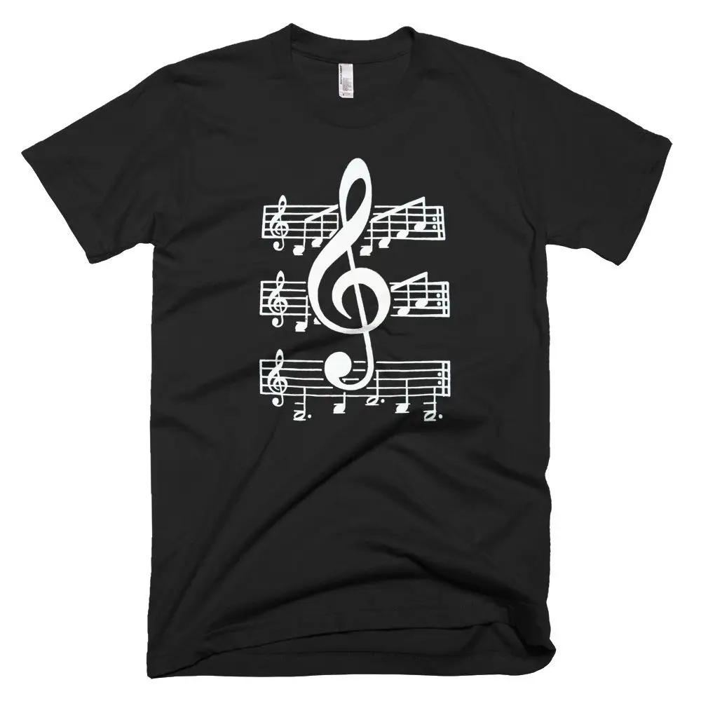 Новая мужская футболка с музыкальными нотами черная хлопковая футболка с коротким рукавом с музыкальным принтом Футболка 2019 модная