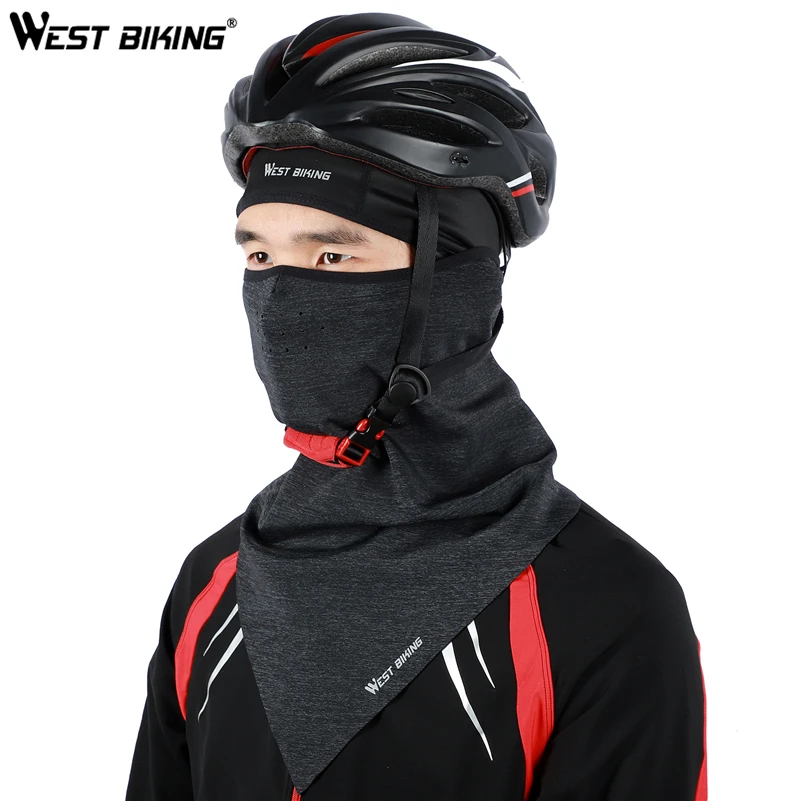 WEST BIKING велосипедная лицевая маска с капюшоном для шеи Зимний термальный шарф для верховой езды дышащая велосипедная маска теплая флисовая ветрозащитная Лыжная велосипедная маска