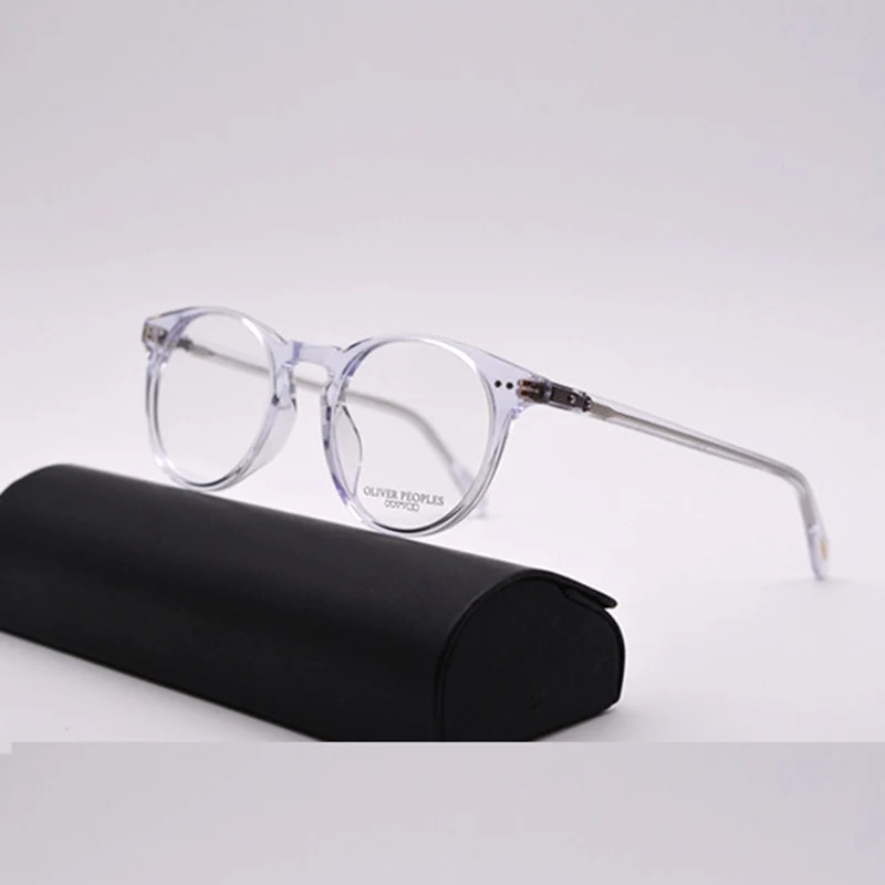 Круглые стильные оптические очки OV5256 близорукость очки для чтения оправа для мужчин и женщин sir О 'Мэлли ретро очки оправа - Цвет оправы: Clear