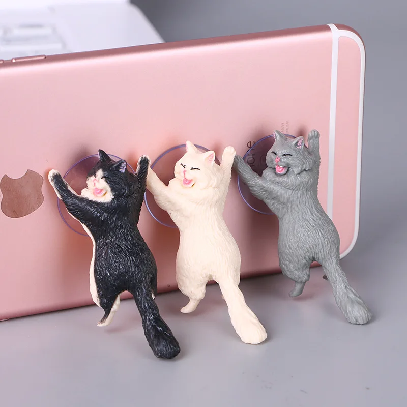 Креативный держатель для мобильного телефона из смолы с кошечкой/поросенком, подставка для телефона с присоской, тонкий подарочный набор для котенка