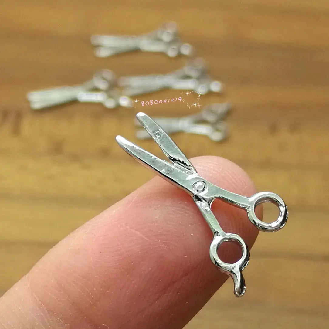Dollhouse Miniature 1:12 Toy 5 Pieces Metal Silver Scissor Length 2.1cm SPO587