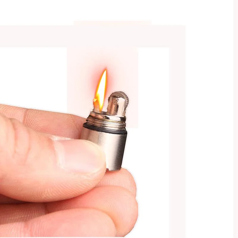 

Mini Compact Kerosene Lighter Key Chain Capsule Gasoline Lighter Inflated Keychain Petrol Lighter Outdoor Tools