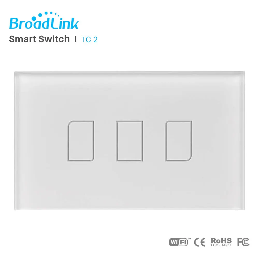 

Broadlink TC2 US/AU Standard Wall light Switch Panel RF433MHz WiFi Wireless Remote Control Via RM Pro APP Control