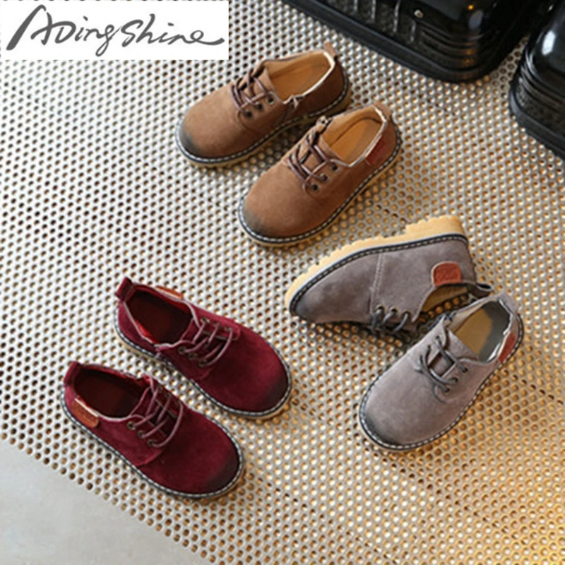 

2018 Boys PU Leather Shoes Spring Autumn Fashion Vintage Leather Children Shoe martin boots for Formal Occasions and Preformance