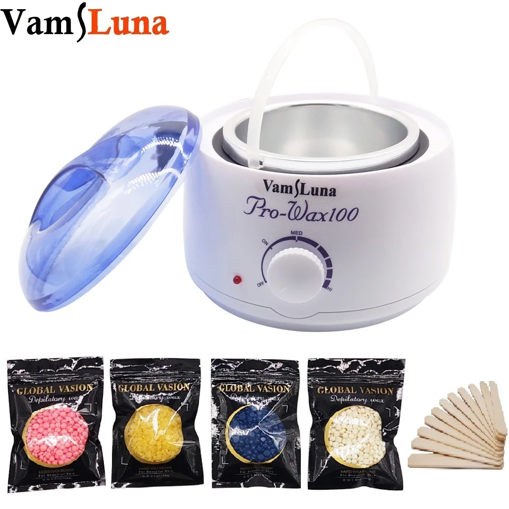 Wax Warmer Hair Removal Home Waxing Kit Electric Wax Heater With 4