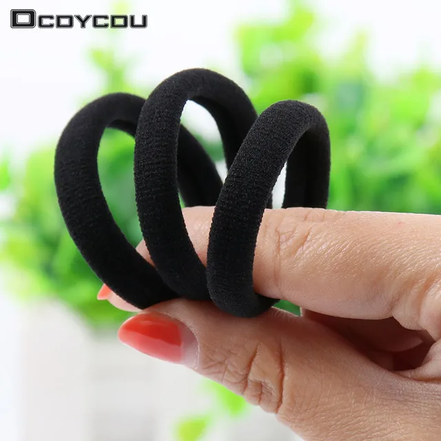 20 PCS Black Women Elastic Cloth Hair Bands Scrunchie Hair Tie Ring