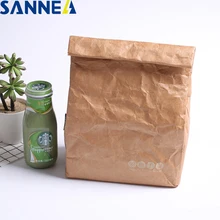 SANNE 4L термальная Bento герметичная прочная портативная изолированная сумка для обеда Tyvek прочная коричневая бумажная цветная многоразовая удобная сумка