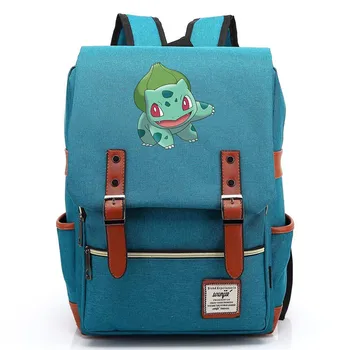 

14 16 Inch Bulbasaur Bulbizarre Bisasam School Bag Bookbag Backpack Men Boys Girls Students Laptop Bag belt buckle Flip cover