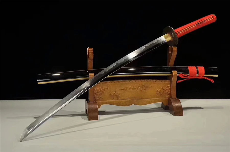 FULL TANG Japanese Samurai Sword Katana Handmade Clay Tempered T10 Steel Blade Espada No-Hi Very Sharp Katana Sword