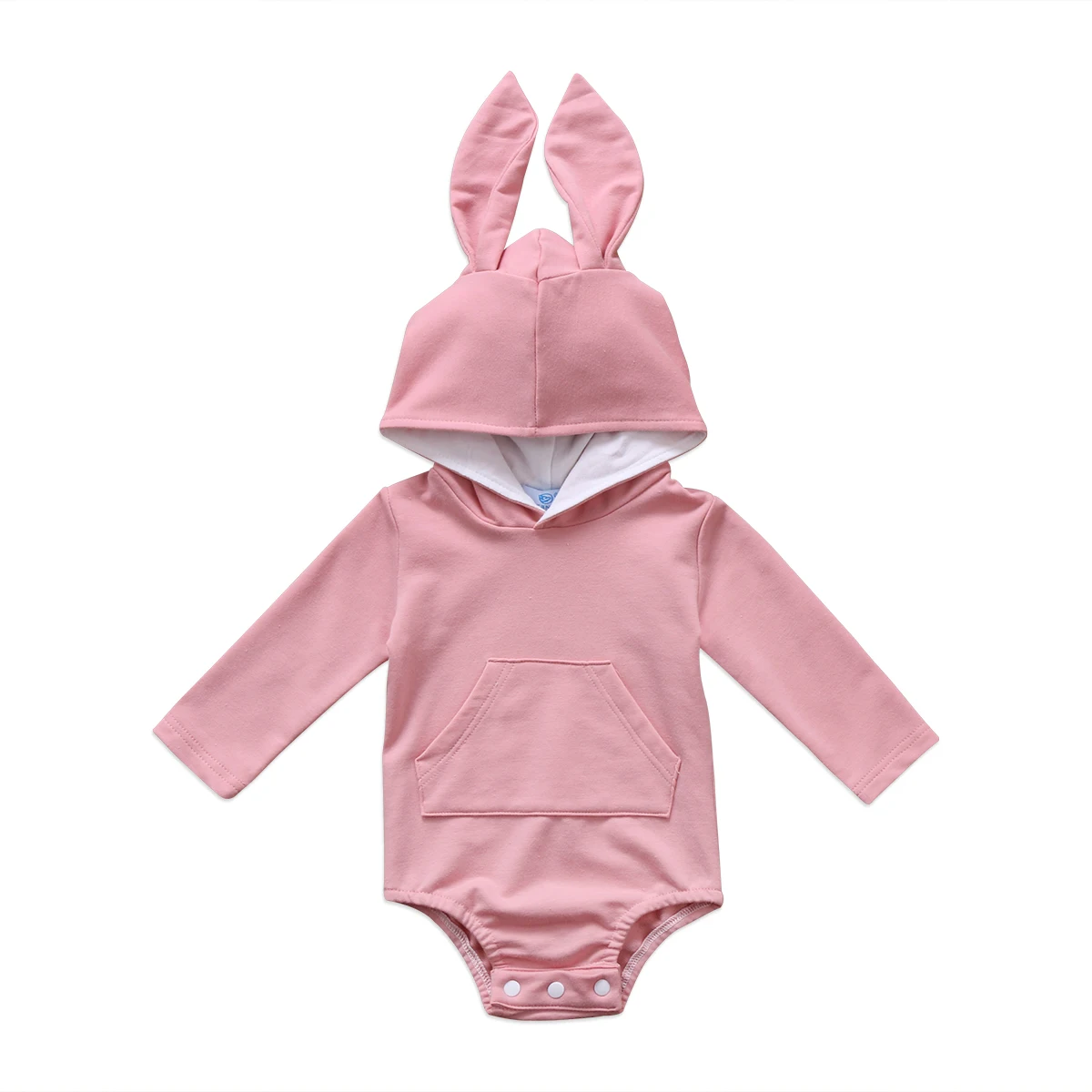 

pudcoco autumn Hot Infant Newborn infant Baby Girl Boy Hooded Rabbit Ear romper cartoon Lovely Solid clothes Long Sleeve Outfits
