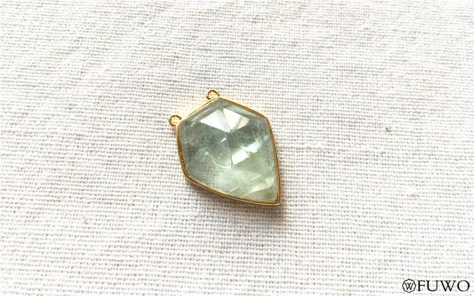 Natural Stone Shield Double Hook Pendant 8