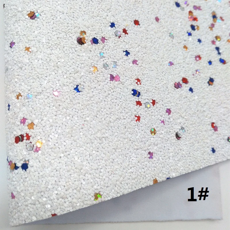 Белая Лоскутная блестящая холщовая простыня, " x 11" бумага с блестками, лист из искусственной кожи, массивная бабочка для волос с блеском и ткань для сережек XM001