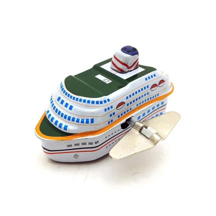 [Funny] взрослая Коллекция Ретро заводная игрушка металлическая Оловянная Роскошная Круизная лодка заводные игрушечные фигурки модель винтажная игрушка детский подарок