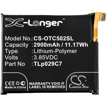 

Cameron Sino Battery 2900mAh For Alcatel TLp029C7 Mobile, SmartPhone