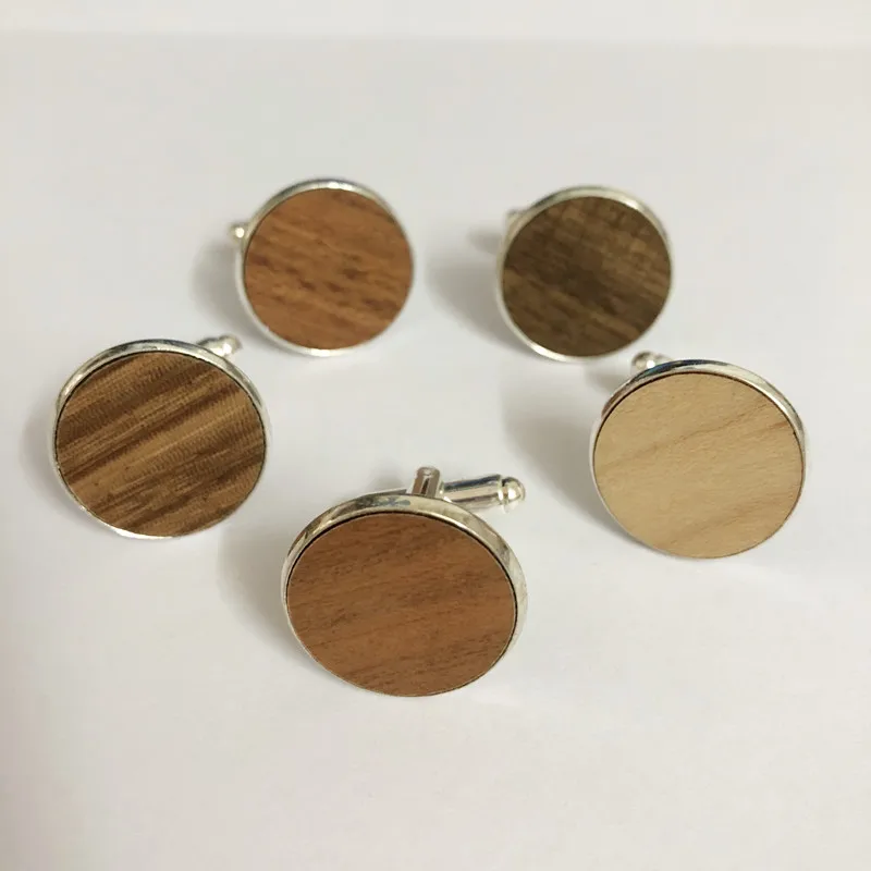 

New Geometry Wood Men's Cufflinks blanks Cuff Links Wooden Jewelry Accessory for birthday/Christmas gift free shipping