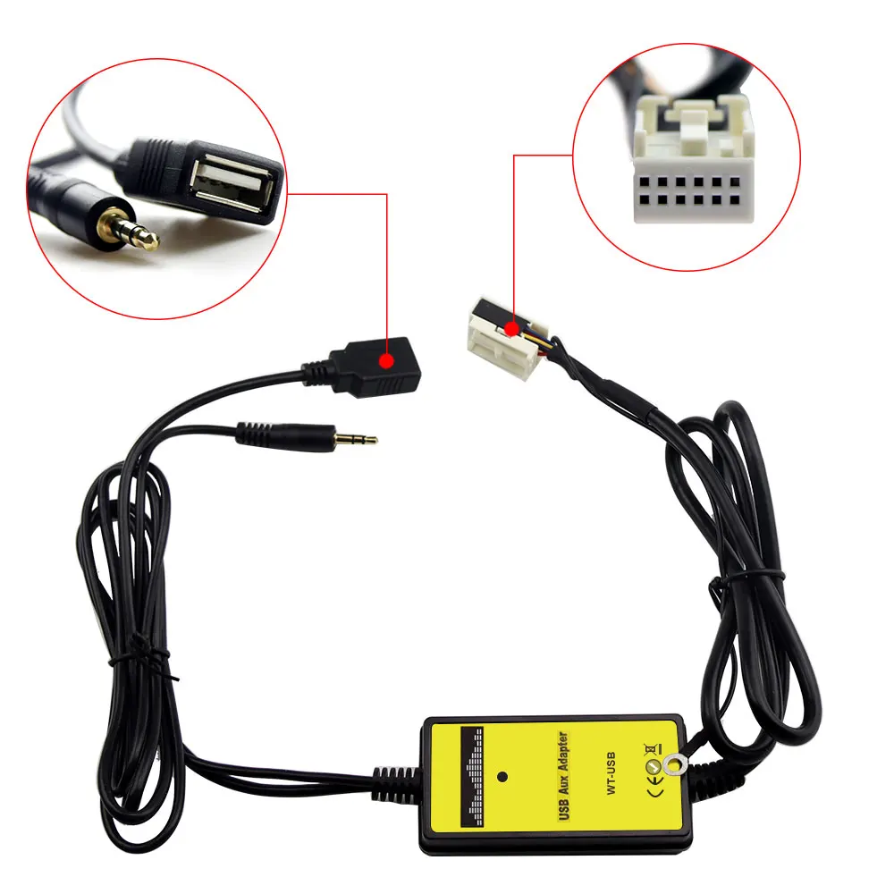 Автомобильное радио для машины USB Aux in CD адаптер mp3 плеер 3 5 мм Интерфейс Changer 12 Pin VW