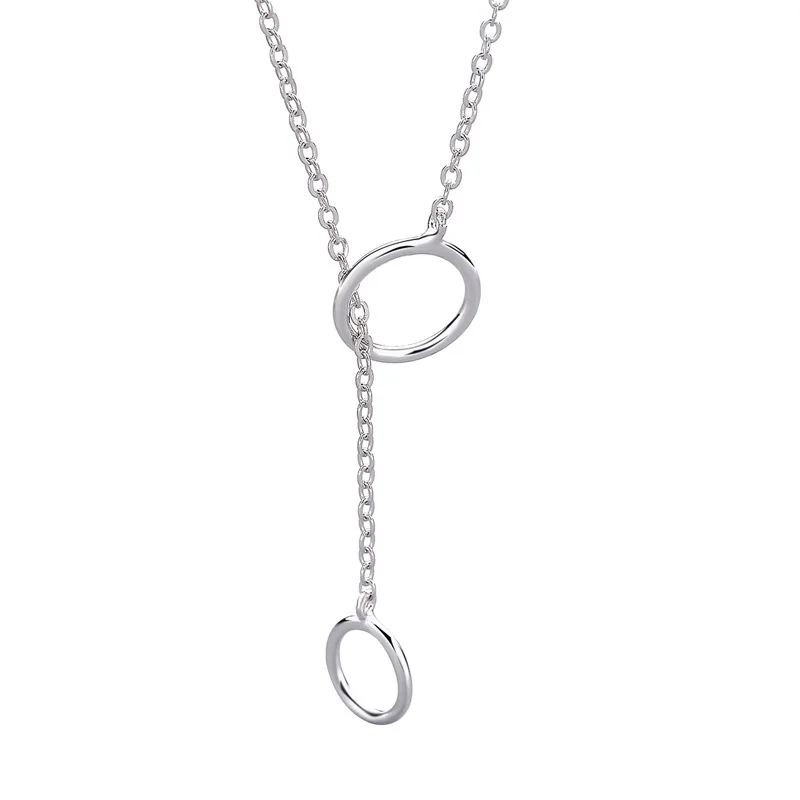 

P2 two round pendant send with dust bag hot sell product girlfriend jewelry gift 925 silver pendant summer lover gift