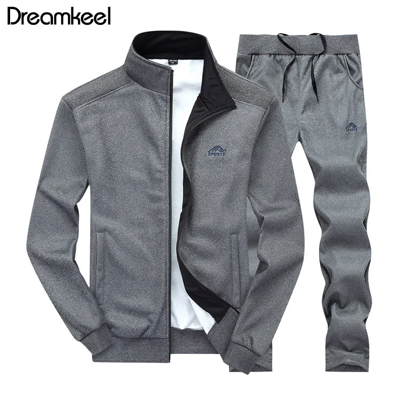 

Men Sportswear Set Brand Mens Tracksuit Sporting Fitness Clothing Two Pieces Long Sleeve Jacket+Pants Casual Men's Track Suit Y