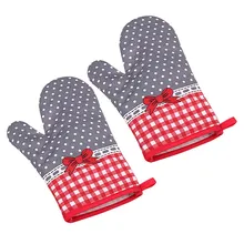 TENSKE, 2 шт., красные прихватки, кухонные перчатки для готовки, хлопковые перчатки для микроволновой печи, прихватки для горшка, термостойкие, защищенные, Прямая поставка, May28