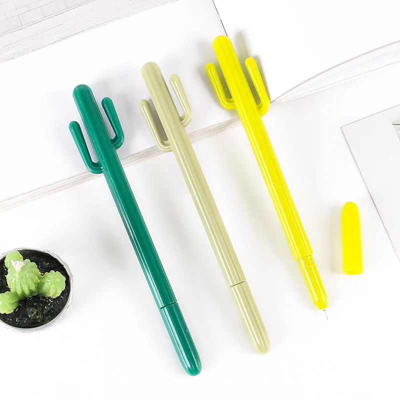 

3 PCS Cute Cactus Gel Pen Kawaii Korean Stationery Creative Gift School Supplies 0.5mm Plant Pen