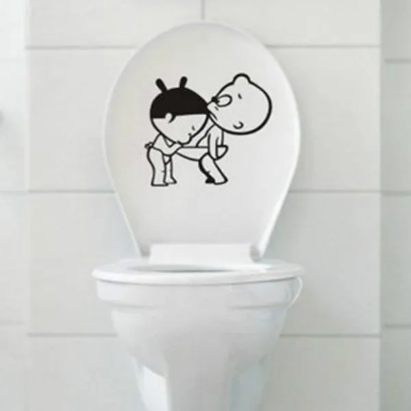 New Funny bathroom Home Decoration Creative Toilet stickers Cute Kids