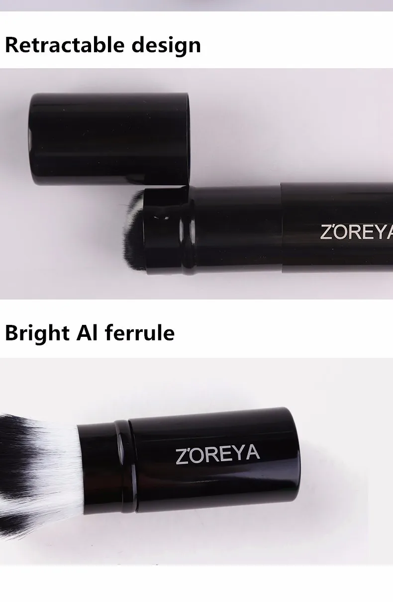 Бренд Zoreya Новое поступление модные выдвижной основа Кисть для макияжа лица Для женщин косметический набор кистей для макияжа 2 Цвет