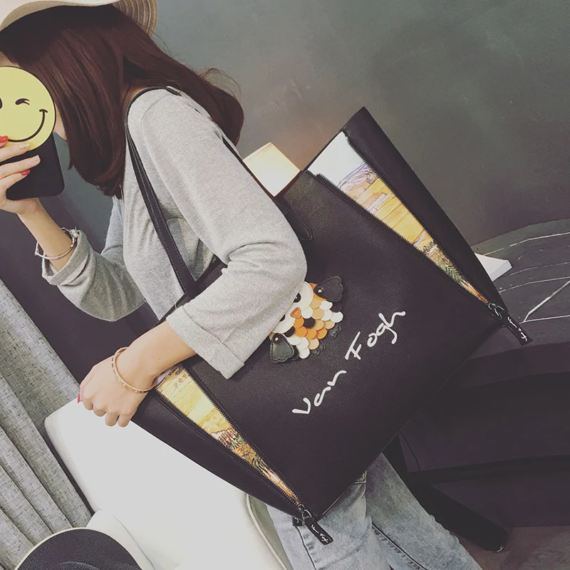 

2019 spring fashion big bags shopping bag handbag women's brief snap tote bag shoulder bag