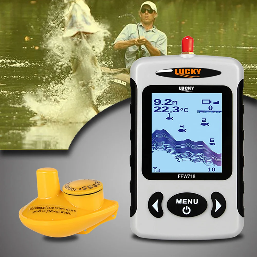 

FFW718 ABS Wireless Fish Finder 90 Degree 125kHz 5 - 45m Sonar Sensor Fishfinder Transducer Detector For Fishing