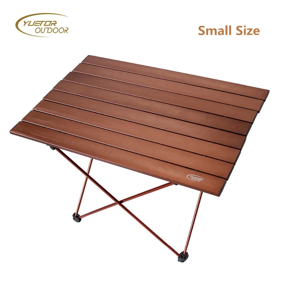 

YUETOR OUTDOOR HOT Small Size Ultra Light Portable Foldable Folding Table Desk Camping Outdoor Picnic Aluminium Alloy Brown