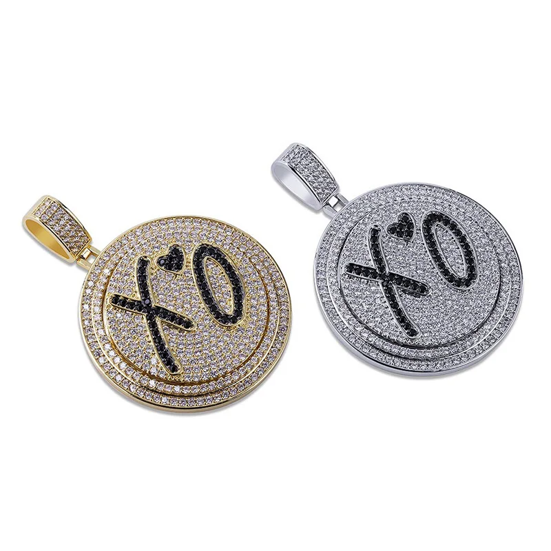 Подвеска-Спиннер ожерелье Новое поступление AAA циркон сердце XO стиль знаменитостей мужское ожерелье Мода рэп хип хоп ювелирные изделия