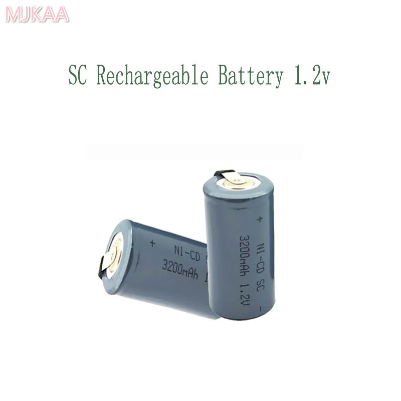 

SC 3200MAH 1.2V Rechargeable Battery 4/5 SC Sub C Ni-cd Cell with Welding Tabs for Electric Drill Screwdriver