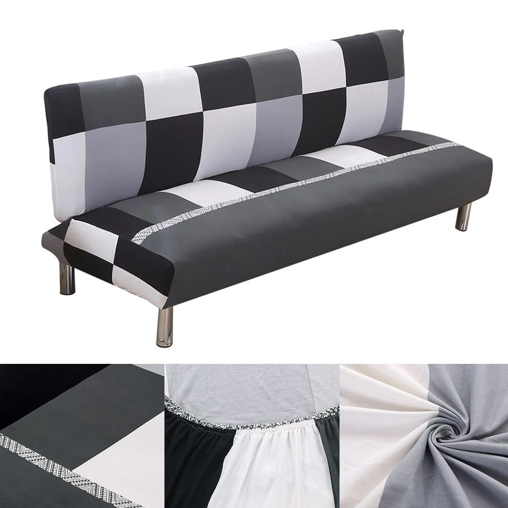 Sofa Bed Cover Black And White Grid Printed Sofa Bed Slipcover Elastic Seater Cover Large Size Sofa Bed Cover Protector|Sofa Cover| - AliExpress