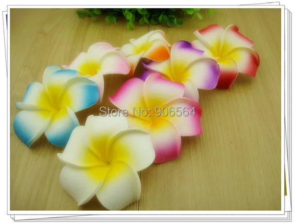 

200pcs/lot 4.5cm Foam Hawaiian Plumeria flower Frangipani Flower for DIY accessories hairclips earrings necklaces Free shipping