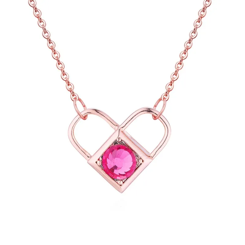 MS betti Новый розовый сердце кристалл от Swarovski ожерелье 2019 регулируемые подарки для