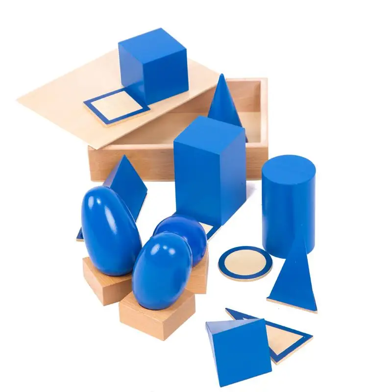 

Wooden Montessori Baby Toys Montessori Geometric Solids with Base Educational Early Learning Toys For Kids Birthday Gift MH1764H