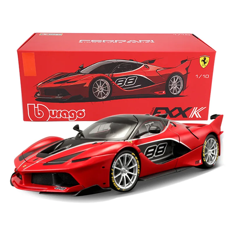 1:18 Масштаб сплава Игрушечная модель автомобиля Топ Версия для Ferrari Fxxk металлический спортивный автомобиль модель литые игрушки украшение автомобиля с оригинальной коробкой - Цвет: Красный