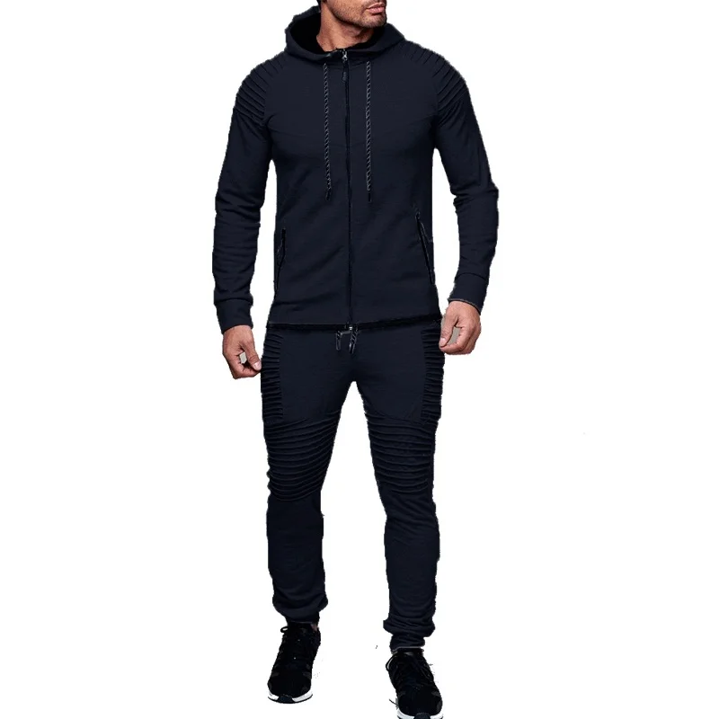 ZOGGA Fashion Jacket Sportswear Men Tracksuit Hoodie Spring Autumn Men Brand Clothes Hoodies+Pants Mens Track Suit Set Hot Sale