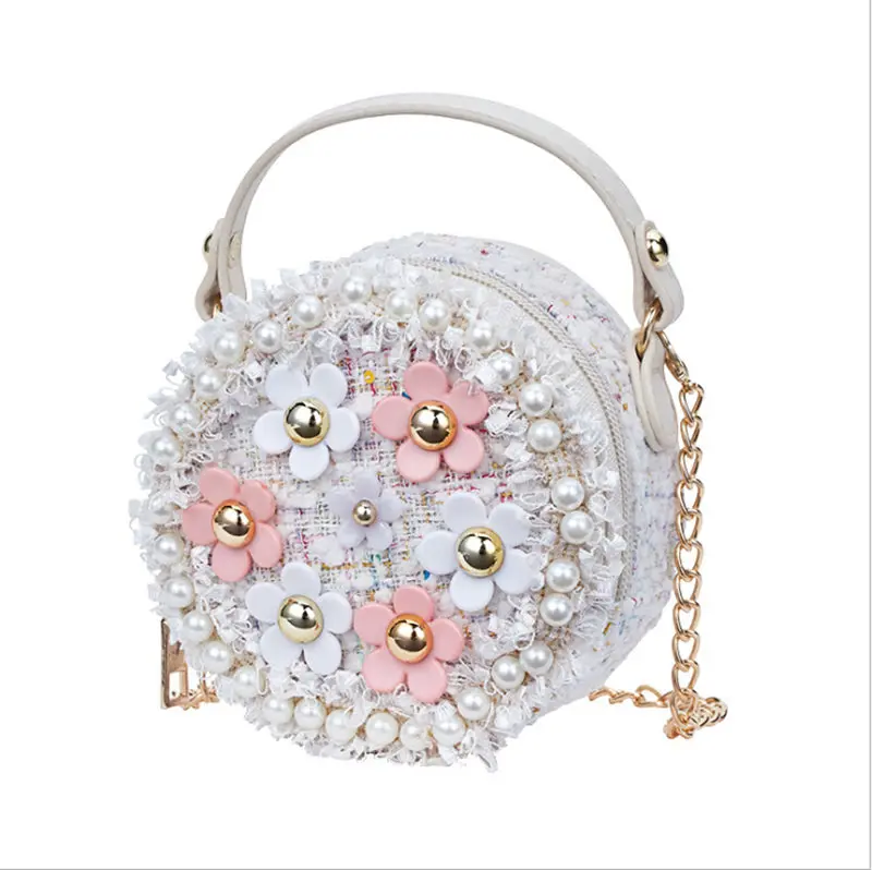 Toddler Baby Girl Bag Kid Princess Handbag Sling Shoulder Pearl Floral