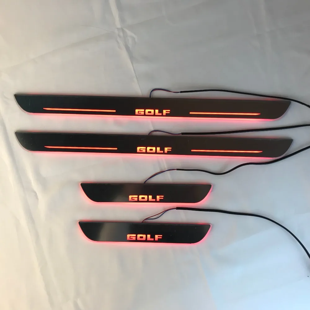 Led moving door scuff накладки плоские динамические пороги пластины для volkswagen MK7 golf 7 5 4