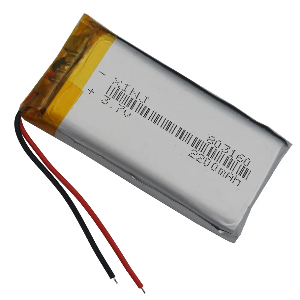 

3.7V 2200 mAh 8.14Wh 803160 Polymer LiPo Li Battery Compatible Car Camera GPS Portable TV Video Player Plate PDA MID Tablet PC