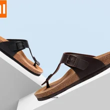 Xiaomi Aishoes/мужские классические удобные летние шлепанцы из пробкового песка; нескользящие пляжные сандалии на плоской подошве с песком