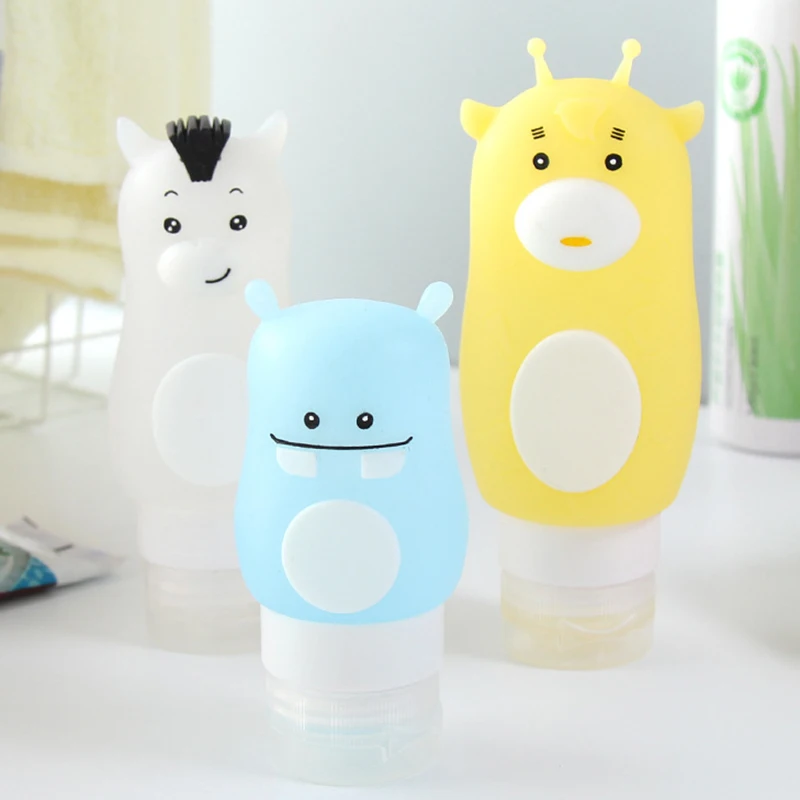 

50/70/90ML Portable Squeeze Bottle Multi-purpose Cartoon Animal Modeling Bottles Silicone Cartoon Little Empty Bottle