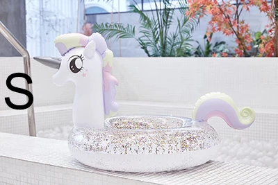 YUYU блестящее кольцо для бассейна с единорогом, надувное кольцо для плавания для детей и взрослых, Кристальное блестящее кольцо для плавания, круг для бассейна, игрушки для бассейна - Цвет: princess unicorn