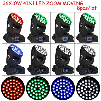

Power in and out 36x10W RGBW LED Zoom Moving Head Light 8pcs/lot