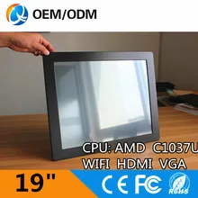 19 inch all in one computer industry touch screen Resolution 1280×1024 pc 2*com hdmi rj-45 with celeron C1037U 1.8GHz