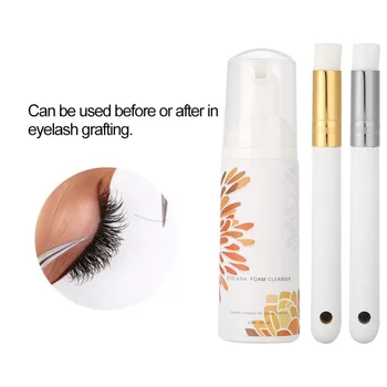 

60ml Professional Eye Lashes Foam Cleaner Individual Eyelash Extension Cleanser Shampoo Eyelashes Makeup Remover With Brush