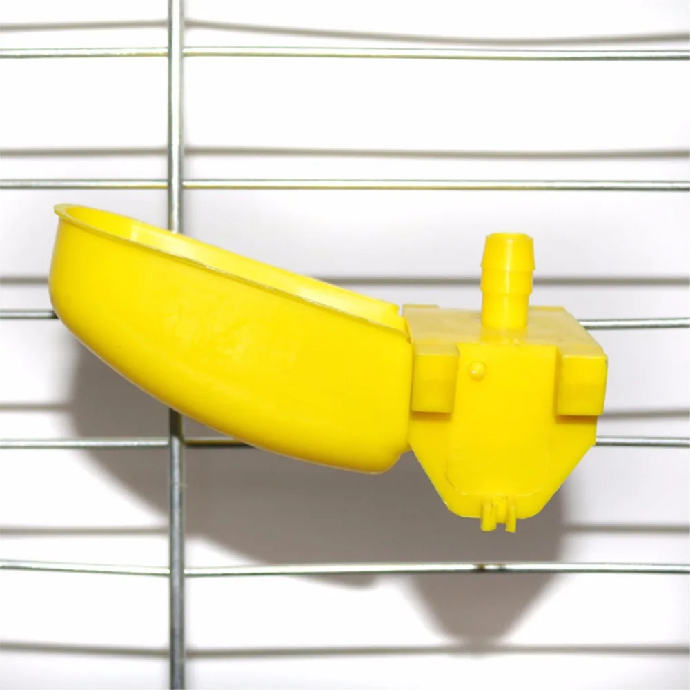 4 Sets Yellow Bird Quail Pigeon Automatic Drinking Cups Hanging Drinkers With 9.5mm Tee Can Connect 9.5mm Hose bird water drinker